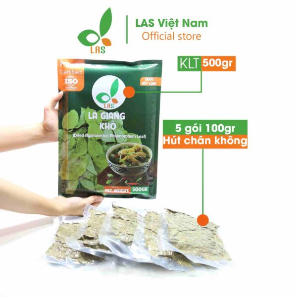 Lá giang khô LAS Việt Nam - Gói 500gr (5 gói 100gr)